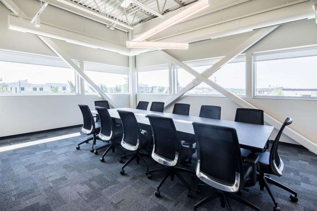 12 Person Large Conference Table Mesh Chairs