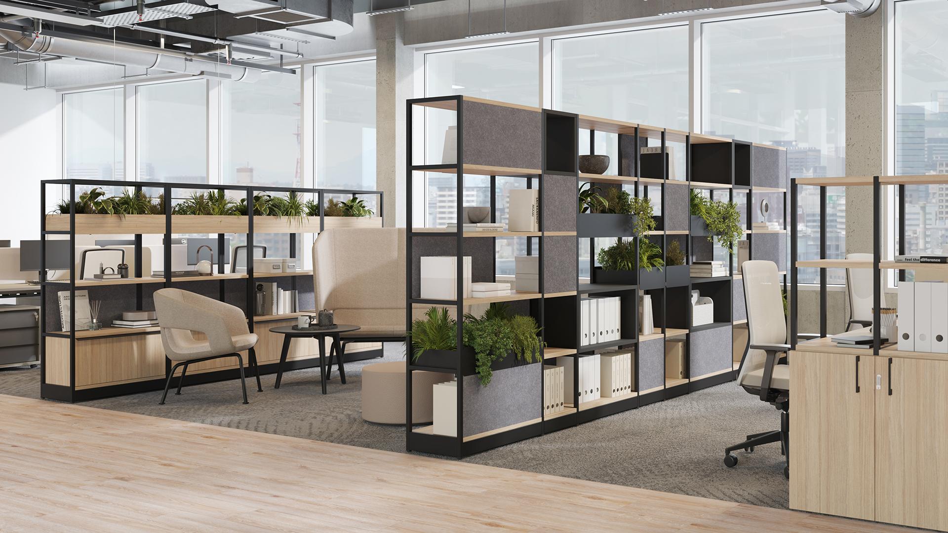 Storage Shelves with Plants