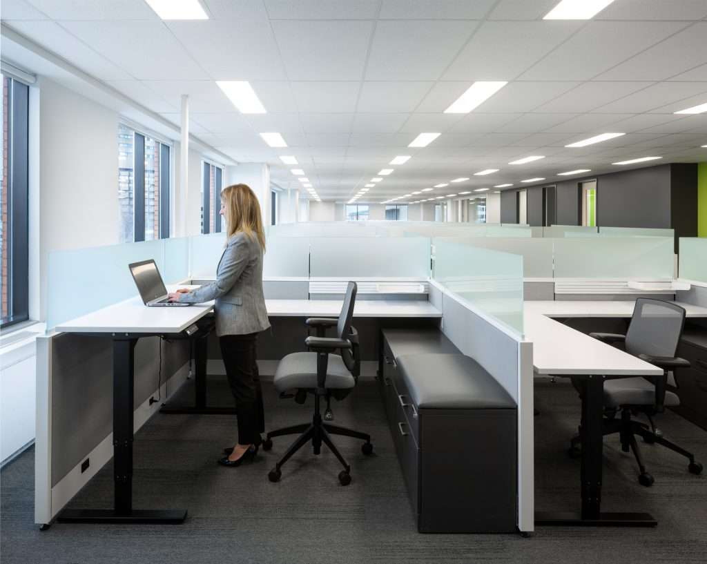 Open Plan Office with Electric Desk