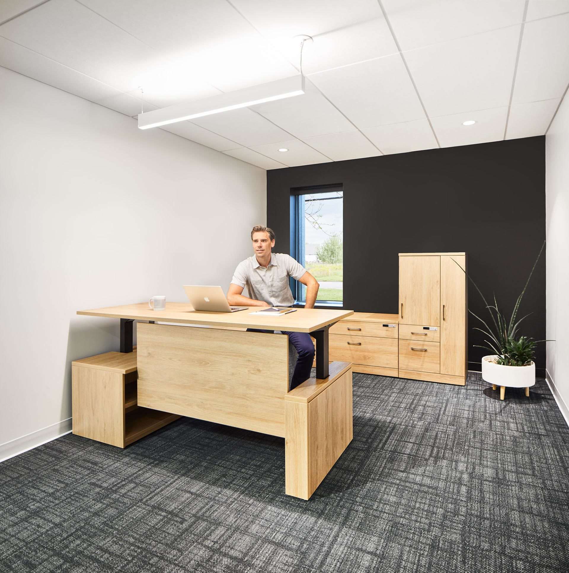 Private Office Desk Electric Height Adjustable