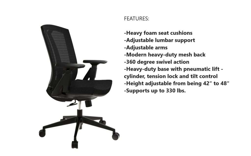 Black Mesh Chair $249