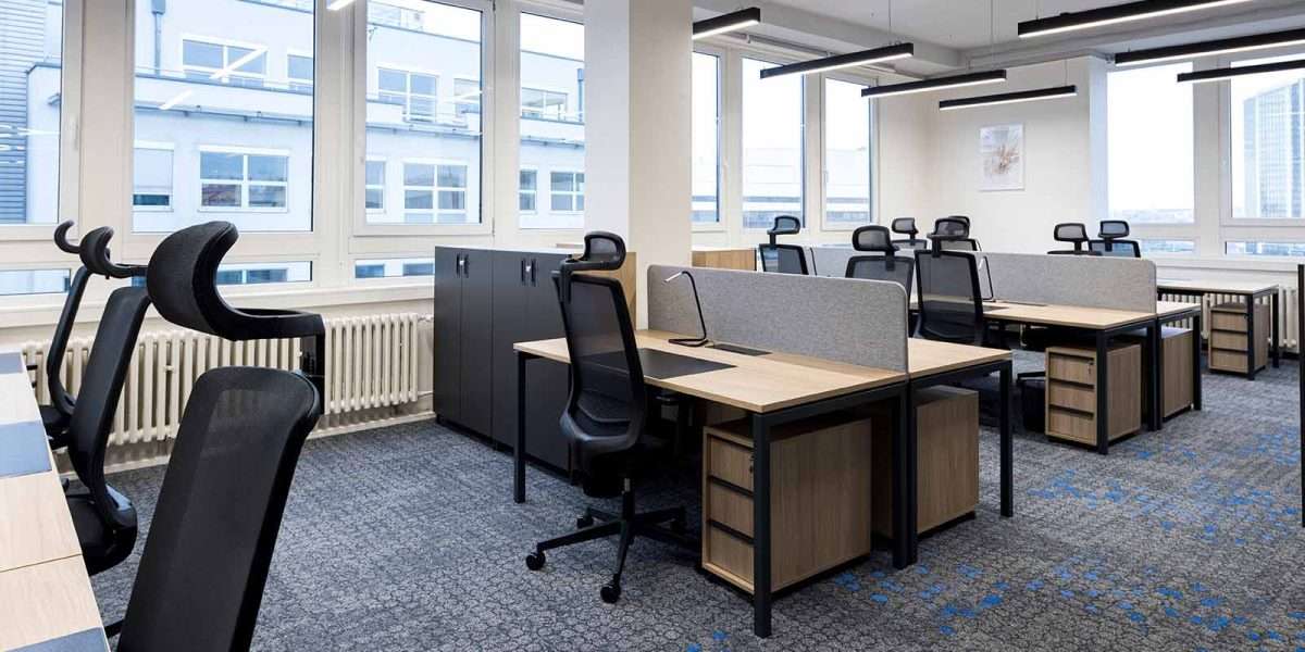 Office Furniture Open Plan Desks Storage Black and Light Laminate