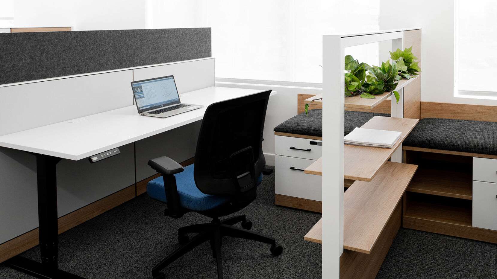 Office Furniture Open Plan Plant Shelves Electric Desk